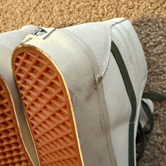 Vans White and Green High-Top Sneakers - Picture 8 of 12